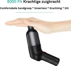 ThuysMC| A Main - Mini Aspirateur - Aspiration Humide/ Droog - Gagnez Du Temps Avec Le Ménage - Sans Fil - Filtre HEPA - 8000PA - Sac De Rangement - Voiture - Zwart -Nettoyage Produits Boutique 1200x1107 2