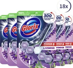 Bloc WC Glorix Power 5 - Lavande - 18 Pièces Pack économique