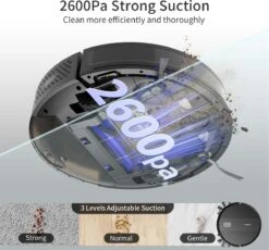 Aspirateur Robot Sysperl® V40P V3 - Aspirateur Robot Electrique - Aspirateur Robot Avec Station De Recharge - Fonction Lavage - Aspirateur Robot Avec Télécommande - 2600PA - Zwart -Nettoyage Produits Boutique 1200x1116 5