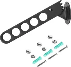 Crochet Mural Avec 5 Trous Zwart - Mur Etendoir - Gain De Place - Vêtements> Organisateur - Wasrek Pliable - Placard Organisateur - Etendoir Suspendu - Cintres - Crochet Mur