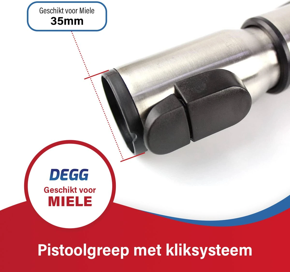 DEGG - Tube Télescopique / Tube D'aspirateur - Convient Pour Miele - 35mm - Avec Système De Clic - Tige D'aspirateur - Pièces D'aspirateur - Qualité Premium 4 DEGG - Tube Télescopique / Tube D'aspirateur - Convient Pour Miele - 35mm - Avec Système De Clic - Tige D'aspirateur - Pièces D'aspirateur - Qualité Premium – Image 2