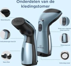 Défroisseur à Vapeur De Luxe Blauw - Défroisseur à Main Vêtements - Nettoyeur à Vapeur à Main - Défroisseur - Fer à Vapeur Pour La Maison Et Les Voyages - Pour Les Vêtements, Les Meubles Et Les Peluches -Nettoyage Produits Boutique 1200x1129
