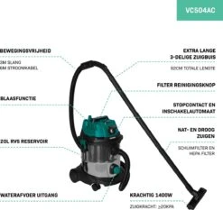 VONROC VONROC - 1400W - Allumage Automatique - Fonction Soufflerie - Réservoir Inox 20L - Tuyau 3m - Câble D'alimentation 6m -Nettoyage Produits Boutique 1200x1131 5