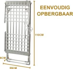 Etendoir à Chauffage électrique Alora - Argent - 20 Barres - étendoir - économe En énergie - Chauffage - Chauffable - Adapté Aux Enfants - Résistant Aux Pinces à Linge -Nettoyage Produits Boutique 1200x1132