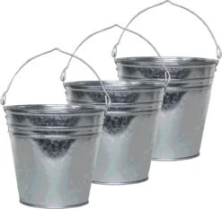 6x Seaux Zinc / Pots De Fleurs / Pots De Fleurs 6 Litres - Décoration De Jardin - Seau à Fleurs / Bac à Fleurs / Jardinière - Seau De Décoration