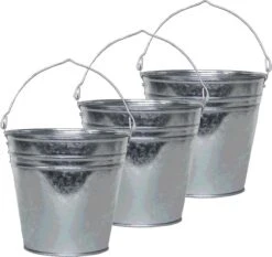 10x Seaux Zinc / Pots De Fleurs / Pots De Fleurs 6 Litres - Décoration De Jardin - Seau à Fleurs / Bac à Fleurs / Jardinière - Seau De Décoration