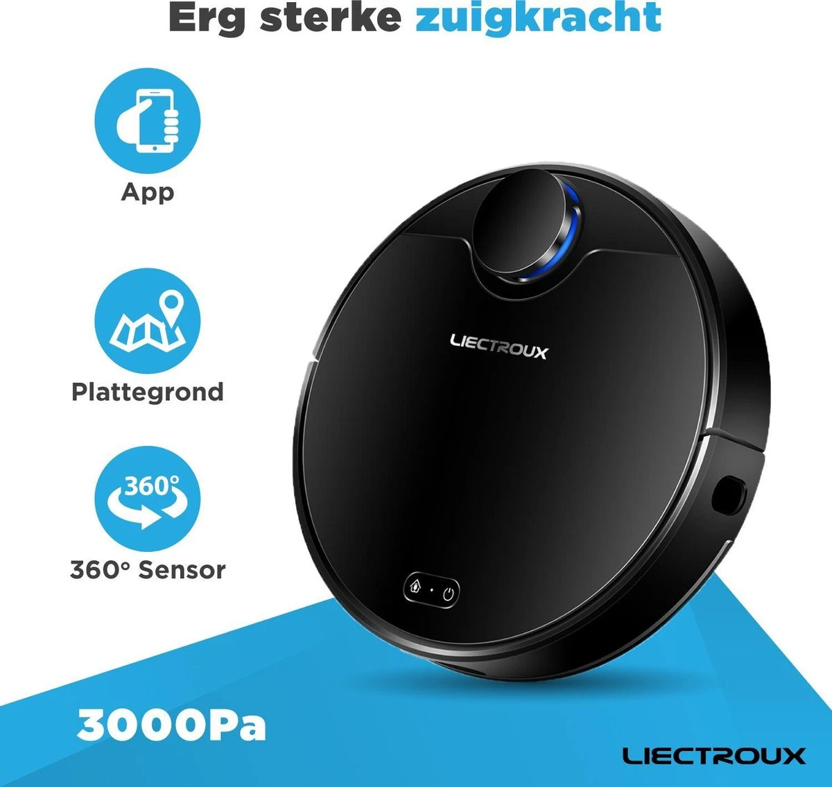 Robot Laveur Liectroux Avec Contrôle D'application - 3000Pa - Robot Aspirateur Avec Fonction De Nettoyage - Système De Nettoyage - Mop - Aspirateur Robot 12 Robot Laveur Liectroux Avec Contrôle D'application - 3000Pa - Robot Aspirateur Avec Fonction De Nettoyage - Système De Nettoyage - Mop - Aspirateur Robot – Image 10