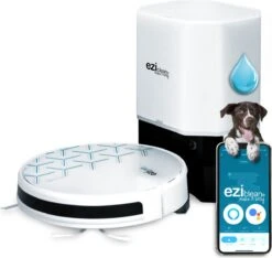Eziclean Aqua Xpert Animal S450 - Robot Laveur - Aspirateur Robot Avec Fonction Lavage - Vidange Automatique - Commande Vocale - Autonomie 150 Min - 120m²