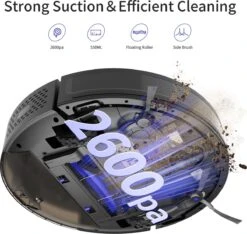 Aspirateur Robot Sysperl® V40P V3 - Aspirateur Robot Electrique - Aspirateur Robot Avec Station De Recharge - Fonction Lavage - Aspirateur Robot Avec Télécommande - 2600PA - Zwart -Nettoyage Produits Boutique 1200x1138 9