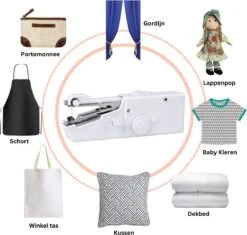 TopSun Machine à Coudre à La Main - Mini Machine à Coudre Portable - Compacte - Sans Fil - Électrique - Aiguilles - Kit De Couture - Boîte à Couture - Sac Complet D'Accessoires - Couleur Wit -Nettoyage Produits Boutique 1200x1140