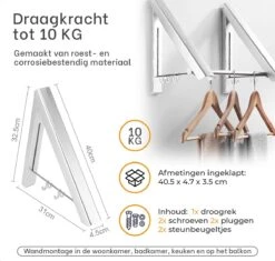 Étendoir Pliant Milano Luxurious - étendoir Mural - Aluminium Très Robuste Capacité De Charge 10 KG - étendoir Léger Et Peu Encombrant - Argent - 40,5x33x31 Cm -Nettoyage Produits Boutique 1200x1142