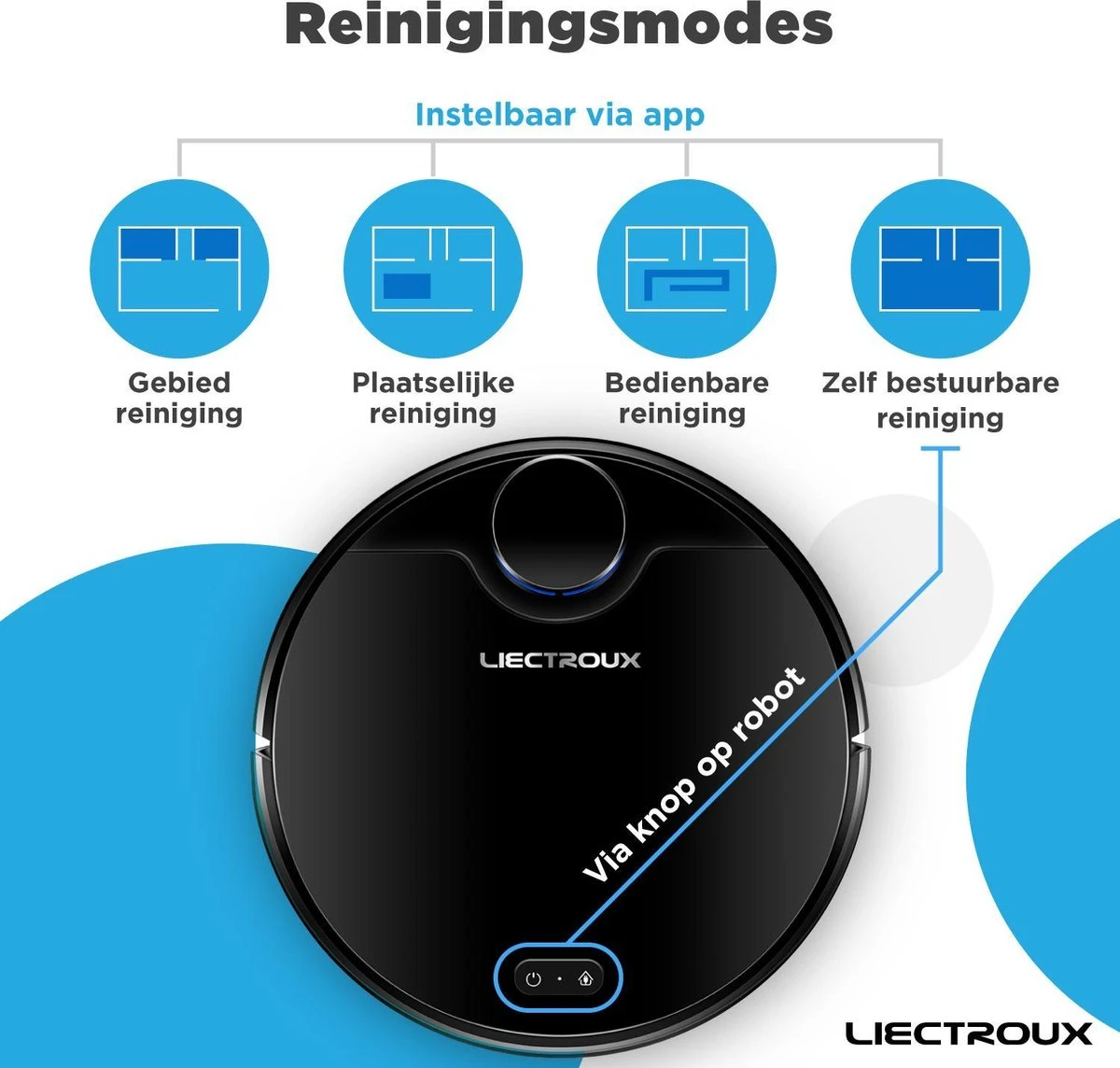 Robot Laveur Liectroux Avec Contrôle D'application - 3000Pa - Robot Aspirateur Avec Fonction De Nettoyage - Système De Nettoyage - Mop - Aspirateur Robot 11 Robot Laveur Liectroux Avec Contrôle D'application - 3000Pa - Robot Aspirateur Avec Fonction De Nettoyage - Système De Nettoyage - Mop - Aspirateur Robot – Image 9
