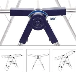 LAUWG - Étendoir à Linge Pliable, Séchoir à Linge Sur Pied Séchoir à Linge Aile Séchoir à Linge, Longueur De Séchage 16 M, En Acier Inoxydable, Argent, Groot -Nettoyage Produits Boutique 1200x1145