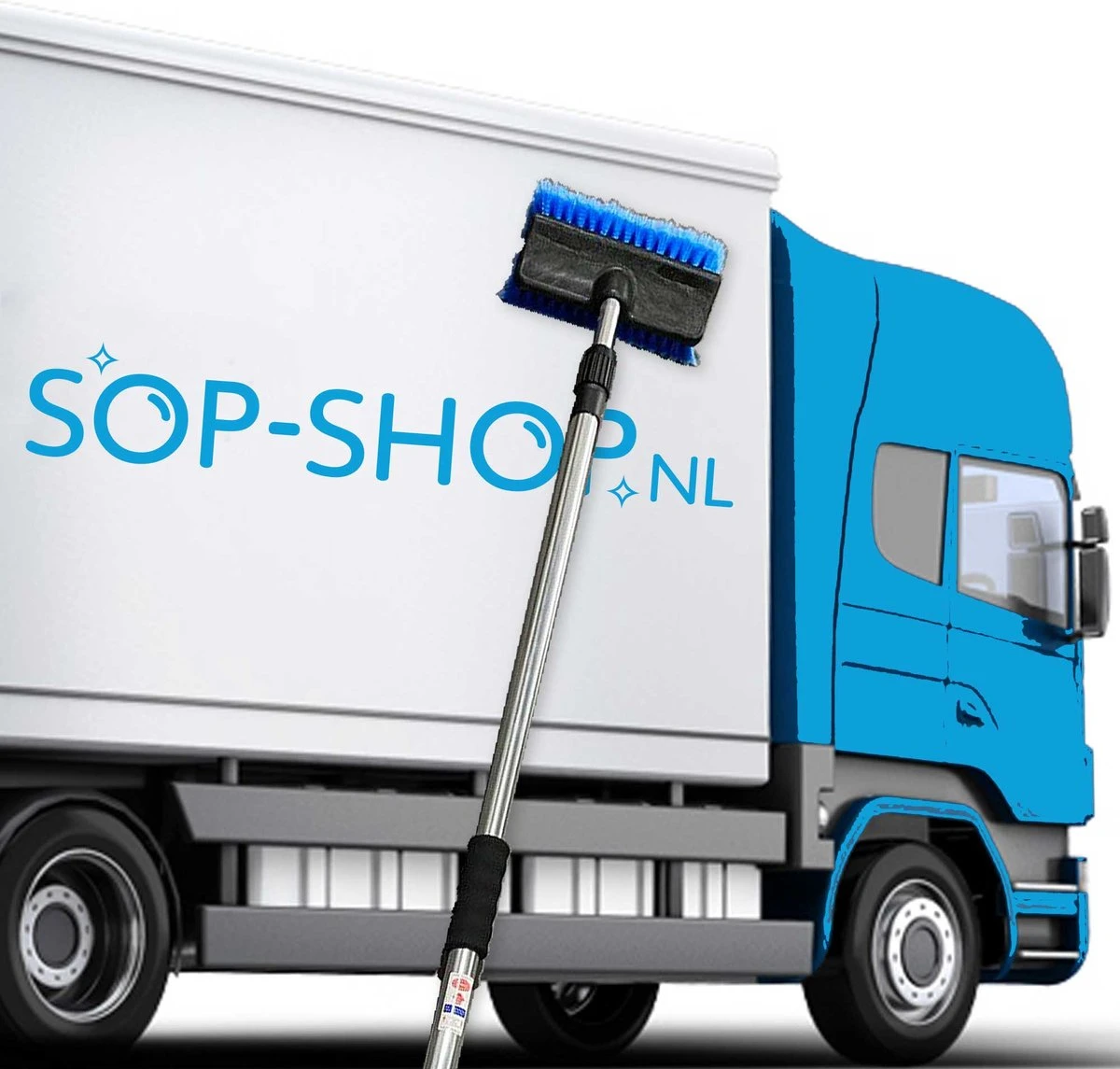 SOP - Set Manche Télescopique Aluminium Avec Brosse - Alimentation En Eau Et Raccordement Gardena - 2 X 150 Cm De Long - Avec Softgrip 4 SOP - Set Manche Télescopique Aluminium Avec Brosse - Alimentation En Eau Et Raccordement Gardena - 2 X 150 Cm De Long - Avec Softgrip – Image 2