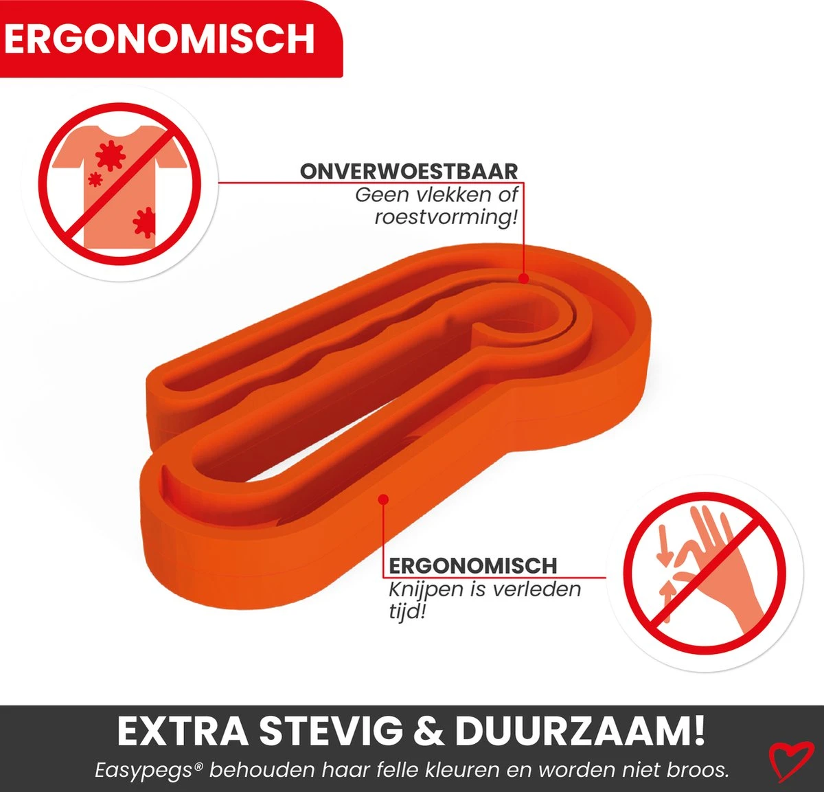 French Fashion - Easypegs® Pinces à Linge Durables - 10 Pièces - Ergonomiquement Responsable : Le Serrage Appartient Au Passé ! – Extra Large - Oranje 6 French Fashion - Easypegs® Pinces à Linge Durables - 10 Pièces - Ergonomiquement Responsable : Le Serrage Appartient Au Passé ! – Extra Large - Oranje – Image 4