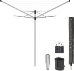 Brabantia Lift-o-Matic Séchoir Parapluie 40 Mètres Avec Ancre De Terre En Métal Et Housse De Protection, Sac Pour Pinces à Linge Et Pinces à Linge - Metallic Grey 16 Brabantia Lift-o-Matic Séchoir Parapluie 40 Mètres Avec Ancre De Terre En Métal Et Housse De Protection, Sac Pour Pinces à Linge Et Pinces à Linge - Metallic Grey -Nettoyage Produits Boutique 1200x1154 2