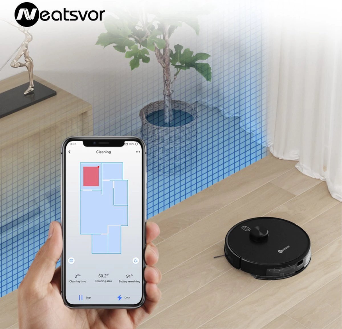 Aspirateur Robot Neatsvor X600 - Haute Qualité - Zwart - Aspirateur - Avec Fonction De Nettoyage - Comprend Une Application - Convient à Tous Les Types De Sols 11 Aspirateur Robot Neatsvor X600 - Haute Qualité - Zwart - Aspirateur - Avec Fonction De Nettoyage - Comprend Une Application - Convient à Tous Les Types De Sols – Image 9