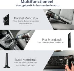 Carme® Aspirateur De Voiture 2 En 1 - Rechargeable - Wet & Droog - Aspirateur à Main - Airduster - Petit Aspirateur - Convient Pour La Voiture Et à La Maison - Aspirateur Sans Fil - Zwart -Nettoyage Produits Boutique 1200x1157 3