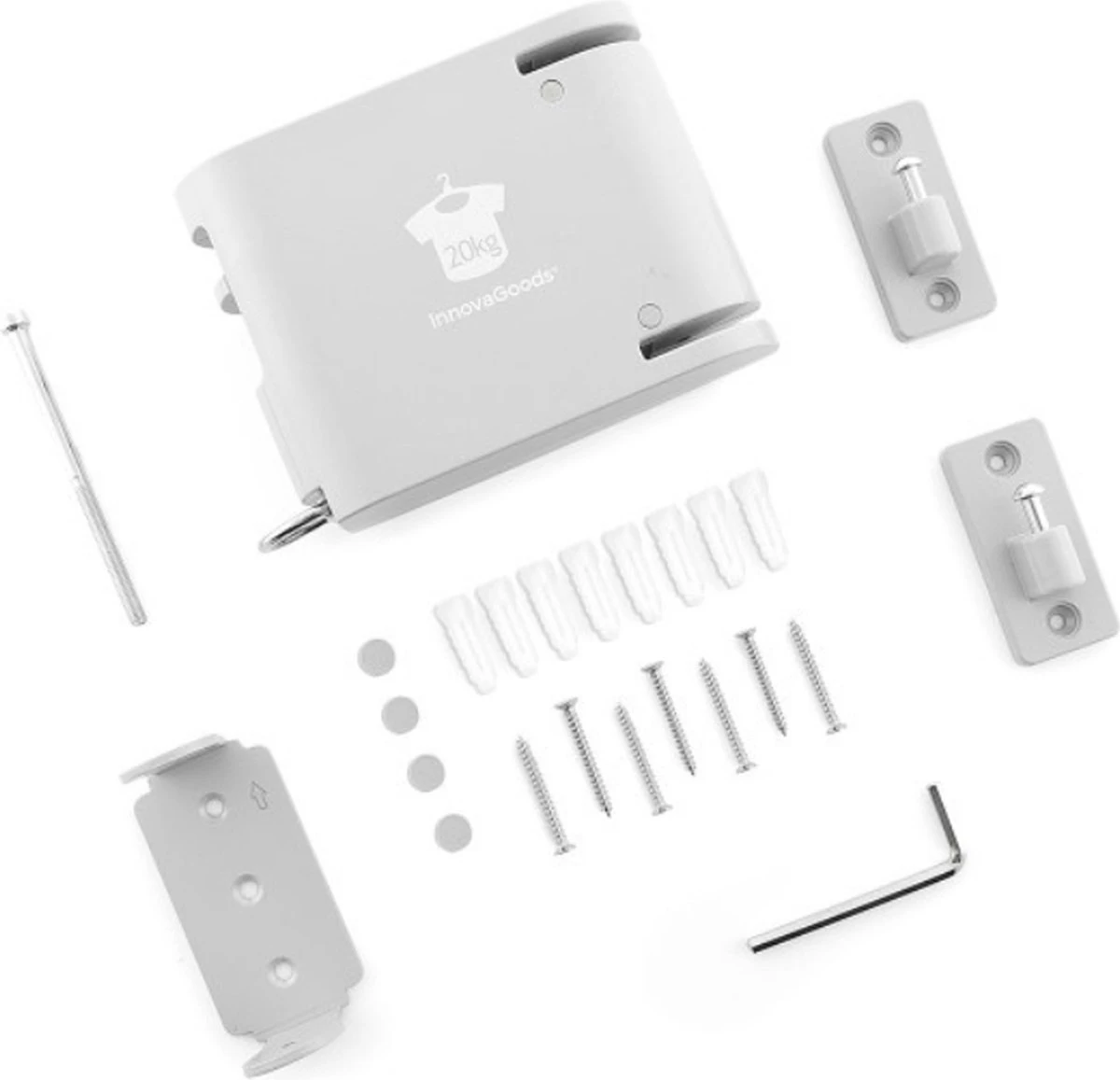 Corde à Linge Extensible - Corde à Linge - Extensible Jusqu'à 4 Mètres - Prise Ferme Jusqu'à 20 Kg - Corde à Linge à Rouleaux - Corde à Linge - Y Compris Les Accessoires De Montage 7 Corde à Linge Extensible - Corde à Linge - Extensible Jusqu'à 4 Mètres - Prise Ferme Jusqu'à 20 Kg - Corde à Linge à Rouleaux - Corde à Linge - Y Compris Les Accessoires De Montage – Image 5