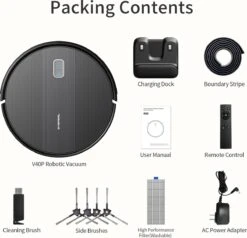 Aspirateur Robot Sysperl® V40P V3 - Aspirateur Robot Electrique - Aspirateur Robot Avec Station De Recharge - Fonction Lavage - Aspirateur Robot Avec Télécommande - 2600PA - Zwart -Nettoyage Produits Boutique 1200x1158 11
