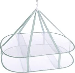 Filet De Séchage Suspendu Séchoir À Herbes Etendoir Séchoir À Plantes - 2 Couches Filet De Séchage Pliable Suspendu De Type Fermé Multifonction Pour Sécher Les Chandails Légumes Herbes Poissons Etc.