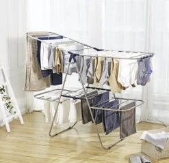 SONGMICS Portant à Vêtements En Acier Inoxydable, Sèche-linge Avec Ailes Réglables En Hauteur, Porte-vêtements à Ailes à 2 Niveaux, Pour Chaussettes, Linge De Lit, Vêtements, Pliable, Balcon, Stable, Bleu LLR53BU 14 SONGMICS Portant à Vêtements En Acier Inoxydable, Sèche-linge Avec Ailes Réglables En Hauteur, Porte-vêtements à Ailes à 2 Niveaux, Pour Chaussettes, Linge De Lit, Vêtements, Pliable, Balcon, Stable, Bleu LLR53BU -Nettoyage Produits Boutique 1200x1161 2