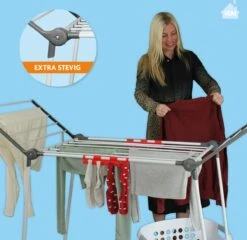 SÉCHOIR PLIANT - Pas Moins De 20 Mètres De Longueur De Séchage - SÉCHOIR ROBUSTE ET COMPACT - Tubes Extra Robustes De La Plus Haute Qualité - Séchoir à Chaussettes Compact à Ranger - LaundrySpecialist® -Nettoyage Produits Boutique 1200x1164 1