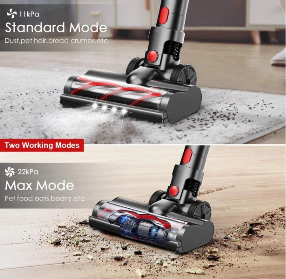 Aspirateur Balai Sans Fil 200Watt 6en1 Avec 4 Accessoires Différents - Sans Sac - Filtre Hepa - Aspirateur à Main - Voleur à Main 9 Aspirateur Balai Sans Fil 200Watt 6en1 Avec 4 Accessoires Différents - Sans Sac - Filtre Hepa - Aspirateur à Main - Voleur à Main – Image 7