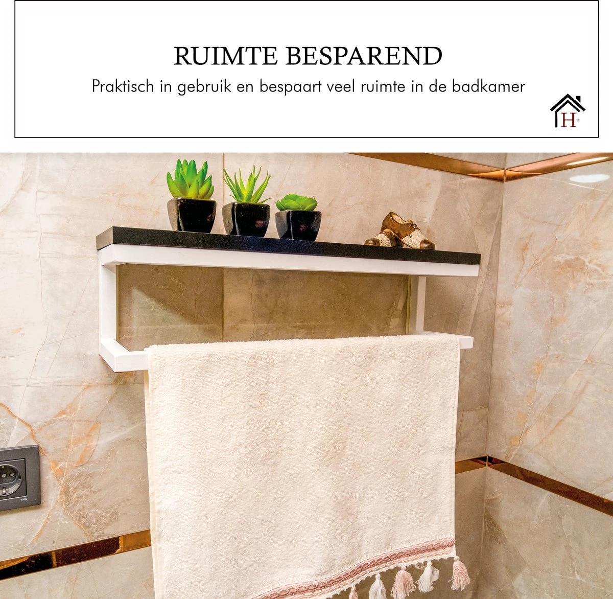 Homestic© - Barre Porte-serviettes Antioch Elite Zwart/Bois Foncé - Porte-serviettes Pour Salle De Bain/ Jardin/ Camper-car/WC - Acier Inoxydable - Zwart 6 Homestic© - Barre Porte-serviettes Antioch Elite Zwart/Bois Foncé - Porte-serviettes Pour Salle De Bain/ Jardin/ Camper-car/WC - Acier Inoxydable - Zwart – Image 4