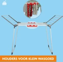 SÉCHOIR PLIANT - Pas Moins De 20 Mètres De Longueur De Séchage - SÉCHOIR ROBUSTE ET COMPACT - Tubes Extra Robustes De La Plus Haute Qualité - Séchoir à Chaussettes Compact à Ranger - LaundrySpecialist® -Nettoyage Produits Boutique 1200x1172