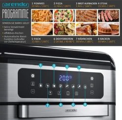 Mini Four Multifonctionnel Friteuse à Air Chaud – 10 Litres – Air Fryer Friteuse Gril Rotatif – Déshydrateur – Convection – Pizza Poulet Pommes – Applications En Acier Inoxydable – Certifié GS -Nettoyage Produits Boutique 1200x1174 7