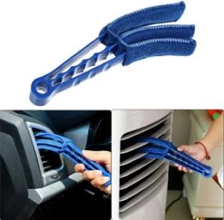 1 Pièces Microfibre Voiture Auto Climatiseur-vent Outlet Brosse Maison Fenêtre Louvre Obturateur Aveugle Persienne Cleaner Plumeau- Blauw