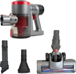 Aspirateur Infinity Goods Stick - Sans Fil - 4 En 1 - Portatif - Batterie Et Chargeur Inclus - Puissance D'aspiration 6500 PA - Sans Sac - Rouge/ Grijs -Nettoyage Produits Boutique 1200x1181 5