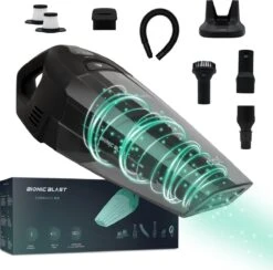 Aspirateur à Main Sans Fil JAP Tornado 14,8V - Puissant 7000pA 100W Voiture - Silencieux Batterie Rechargeable - Humide Et Sec - Noir