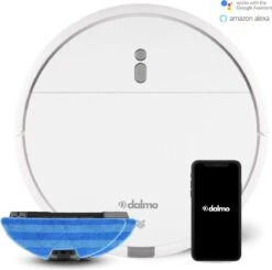 Dalmo BX5W - Aspirateur Robot Avec Fonction De Nettoyage Et Programmation Horaire - Puissance D'aspiration 2800 Pa - Recharge Automatique - Navigation Laser - Application Et Télécommande - 59 DB / Wit