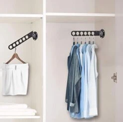 Crochet Mural Avec 5 Trous Zwart - Mur Etendoir - Gain De Place - Vêtements> Organisateur - Wasrek Pliable - Placard Organisateur - Etendoir Suspendu - Cintres - Crochet Mur -Nettoyage Produits Boutique 1200x1190 1