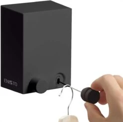 Corde à Linge ENISTO® - Corde à Linge Rétractable - Séchoir Alternatief - Corde à Linge Rétractable - Corde à Linge à Rouleaux - Corde à Linge - Gain De Place - Zwart - Corde à Linge - 4,2 Mètres