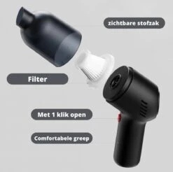 Aspirateur De Voiture - Dragon - Aspirateur à Main - Puissance D'aspiration élevée - Aspirateur à Main - Batterie Puissante