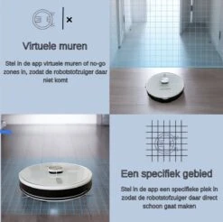 TONIHOMI® V8 - Aspirateur Robot Avec Fonction De Nettoyage - Vidange Automatique - Recharge Automatique - Navigation Laser LDS - Wit -Nettoyage Produits Boutique 1200x1195 8