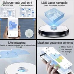 TONIHOMI® V8 - Aspirateur Robot Avec Fonction De Nettoyage - Vidange Automatique - Recharge Automatique - Navigation Laser LDS - Wit -Nettoyage Produits Boutique 1200x1196 11