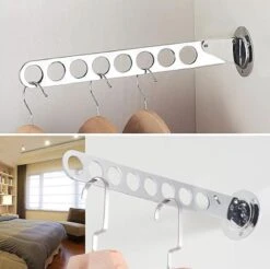 Crochet Mural Avec 5 Trous D' Argent - Mur Etendoir - Gain De Place - Vêtements> Organisateur - Wasrek Pliable - Placard Organisateur - Etendoir Suspendu - Cintres - Crochet Mur -Nettoyage Produits Boutique 1200x1196 2