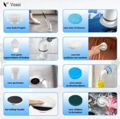 Vosoi - Brosse De Nettoyage électrique - Polisseuse - Brosse à Récurer électrique - Polisseuse - Produits De Produits De Nettoyage - 7 Accessoires - Sans Fil - Cuisine - Salle De Bain - Voiture - Nettoyeur De Sol Avec Manche 21 Vosoi - Brosse De Nettoyage électrique - Polisseuse - Brosse à Récurer électrique - Polisseuse - Produits De Produits De Nettoyage - 7 Accessoires - Sans Fil - Cuisine - Salle De Bain - Voiture - Nettoyeur De Sol Avec Manche -Nettoyage Produits Boutique 1200x1197 14