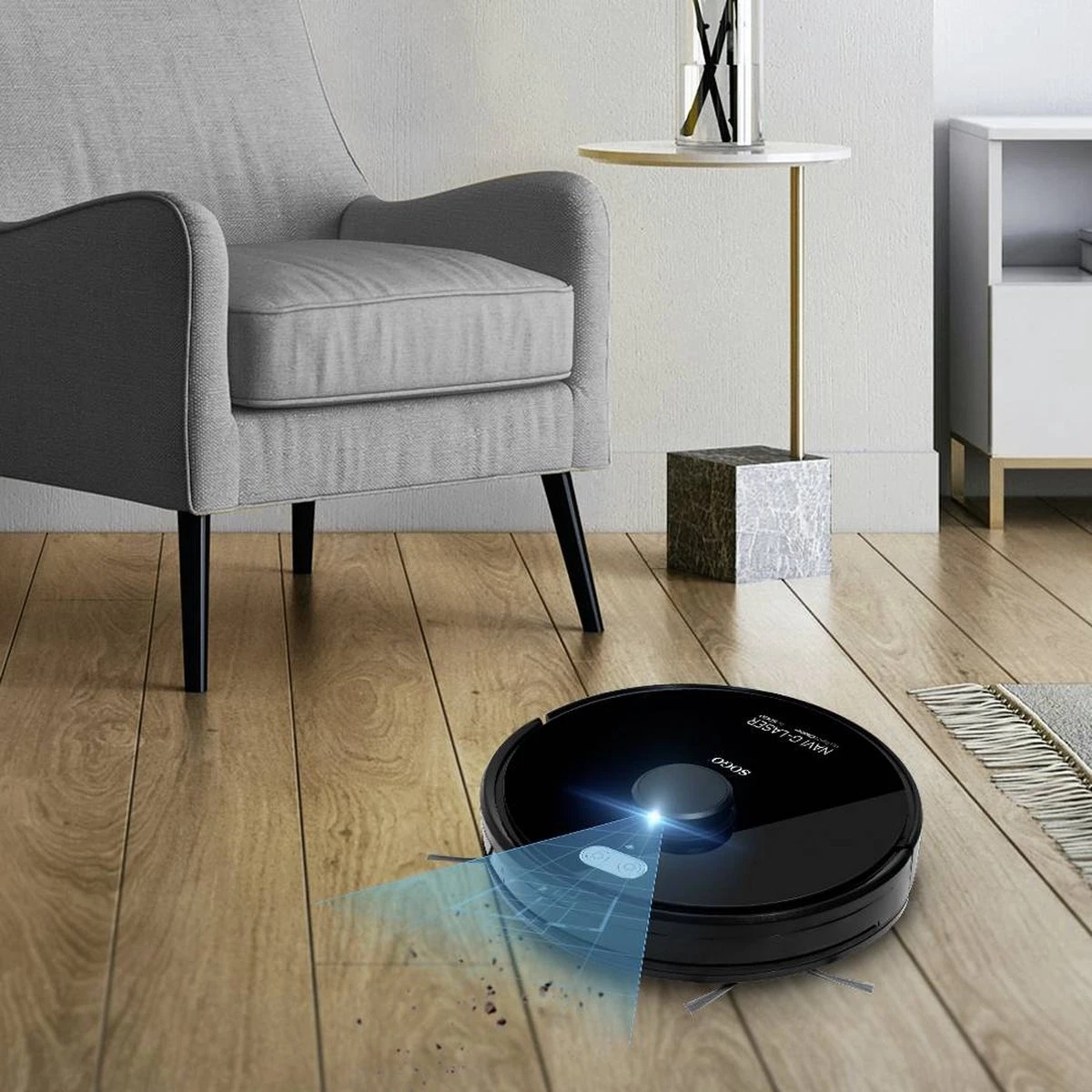 Sogo Navi G - Robot Aspirateur - Robot Aspirateur Avec Fonction De Nettoyage - Robot De Nettoyage Intelligent - Contrôle Via App - Zwart 8 Sogo Navi G - Robot Aspirateur - Robot Aspirateur Avec Fonction De Nettoyage - Robot De Nettoyage Intelligent - Contrôle Via App - Zwart – Image 6