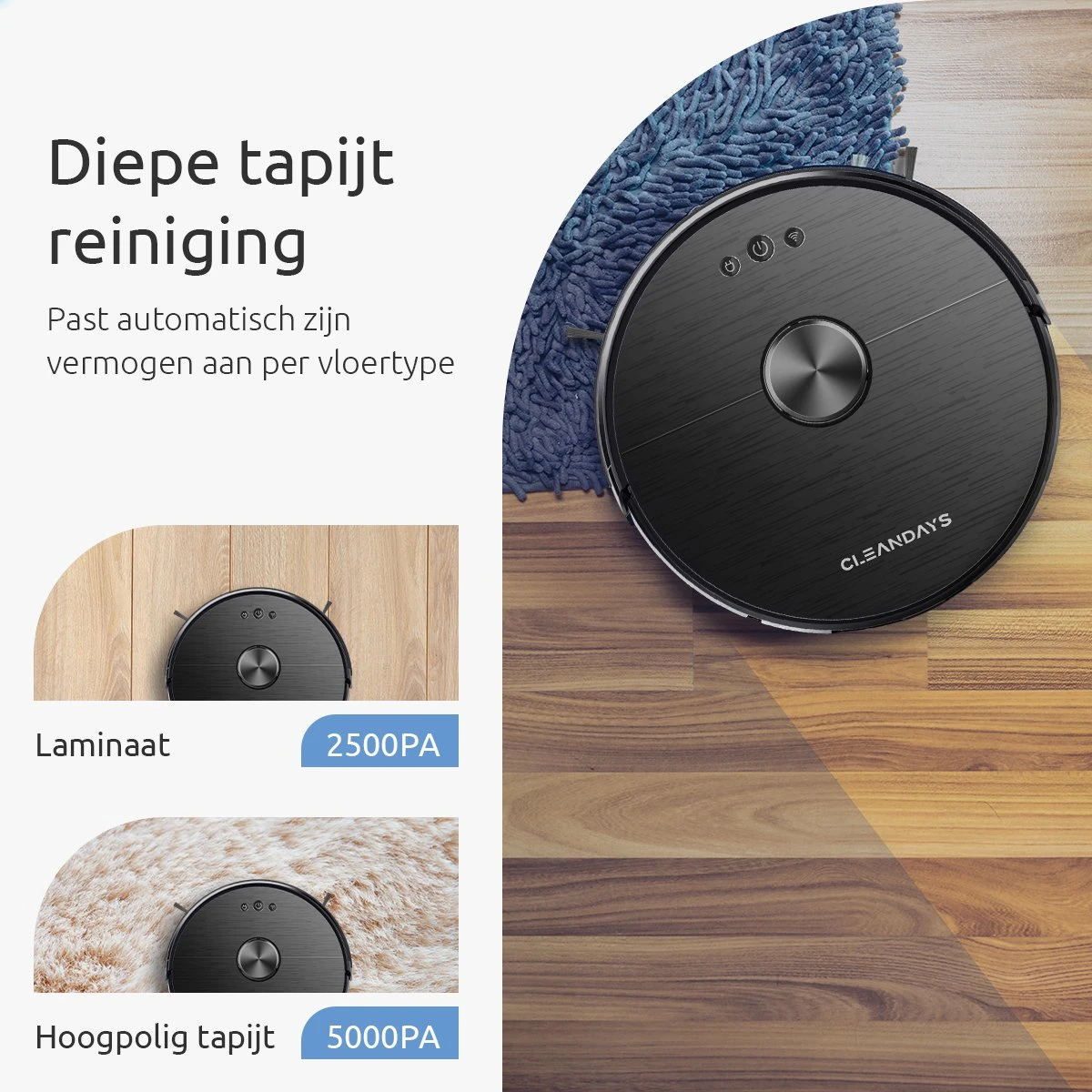 Aspirateur Robot CleanDays XR500 Avec Fonction De Nettoyage Avancée - Navigation Laser LDS - Puissance D'aspiration 6500PA 9 Aspirateur Robot CleanDays XR500 Avec Fonction De Nettoyage Avancée - Navigation Laser LDS - Puissance D'aspiration 6500PA – Image 7