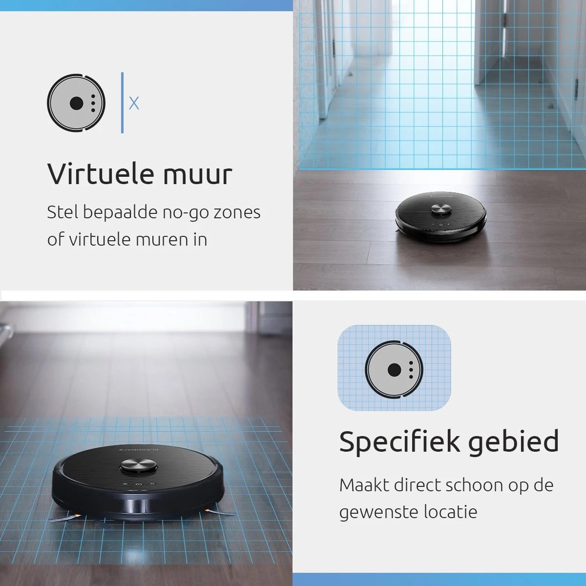 Aspirateur Robot CleanDays XR500 Avec Fonction De Nettoyage Avancée - Navigation Laser LDS - Puissance D'aspiration 6500PA 12 Aspirateur Robot CleanDays XR500 Avec Fonction De Nettoyage Avancée - Navigation Laser LDS - Puissance D'aspiration 6500PA – Image 10