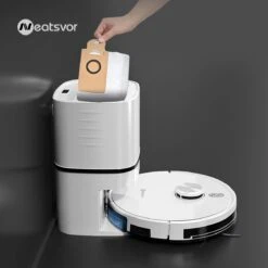 Aspirateur Robot NEATSVOR Avec Station De Charge - Aspirateur Robot Avec Fonction De Nettoyage - Vidange Automatique - Wit