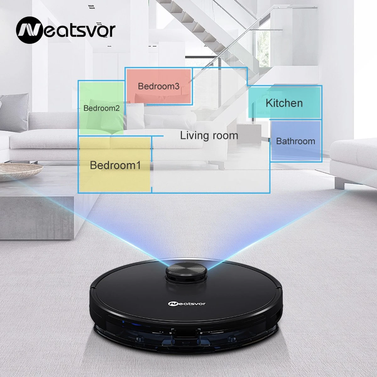 Aspirateur Robot Neatsvor X600 - Haute Qualité - Zwart - Aspirateur - Avec Fonction De Nettoyage - Comprend Une Application - Convient à Tous Les Types De Sols 8 Aspirateur Robot Neatsvor X600 - Haute Qualité - Zwart - Aspirateur - Avec Fonction De Nettoyage - Comprend Une Application - Convient à Tous Les Types De Sols – Image 6