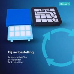 Zigla - Jeu De Filtres HEPA Adapté à La Série Philips PowerPro Compact/ Active FC8058/01 Jeu De Filtres En Mousse Pour Moteur En Mousse -Nettoyage Produits Boutique 1200x1200 1193