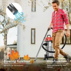 GoodVibes - Aspirateur Industriel - Nettoyeur à Sec - Fonction Soufflage - Aspirateur à Eau - Aspirateur Multifonctions - 30L - 2300W - Inox - Rouge -Nettoyage Produits Boutique 1200x1200 1280