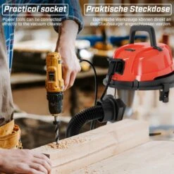 GoodVibes - Aspirateur Industriel - Nettoyeur à Sec - Fonction Soufflage - Aspirateur à Eau - Aspirateur Multifonctions - 30L - 2300W - Inox - Rouge -Nettoyage Produits Boutique 1200x1200 1283